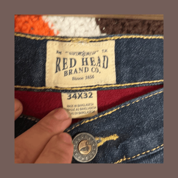 RedHead Flannel Lined Jeans | Dark Wash Denim | Size 34x30 | Vintage - Picture 6 of 6